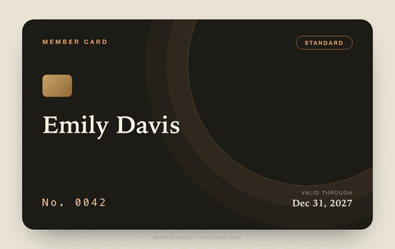 Membership card