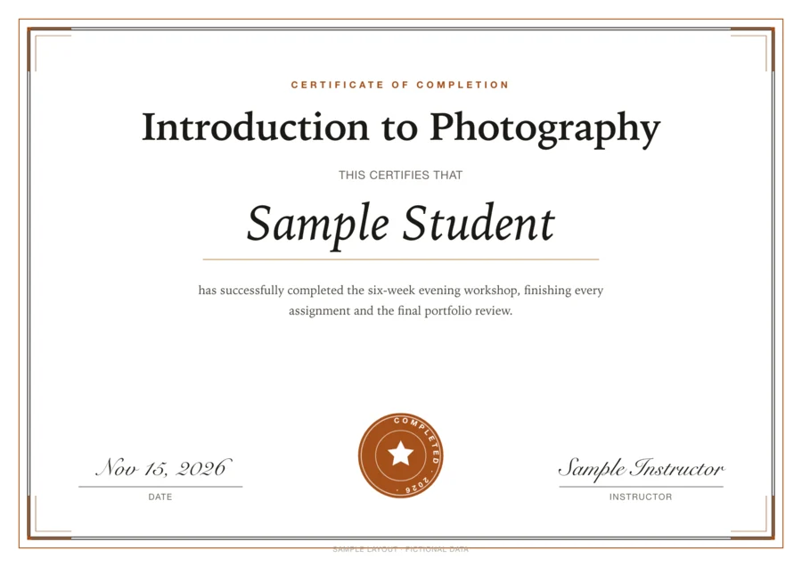 Training certificate